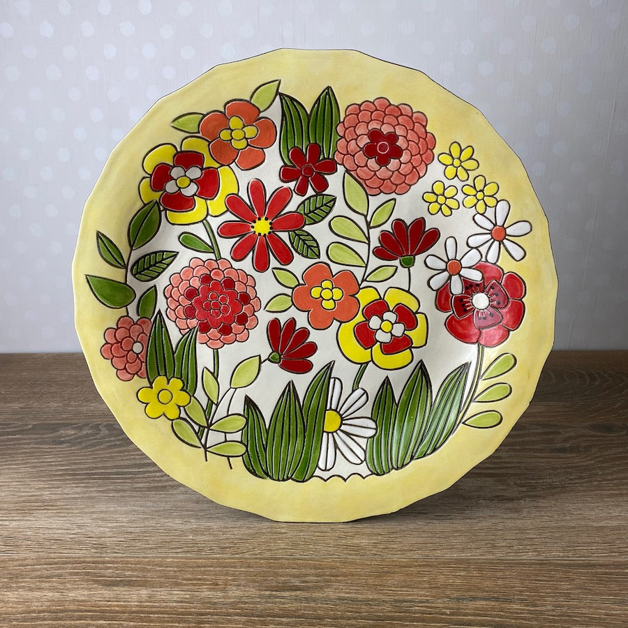 Retro Round Garden Platter