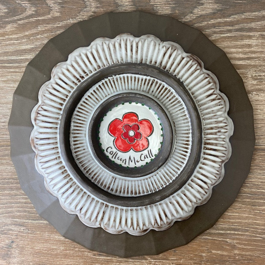 Retro Round Garden Platter
