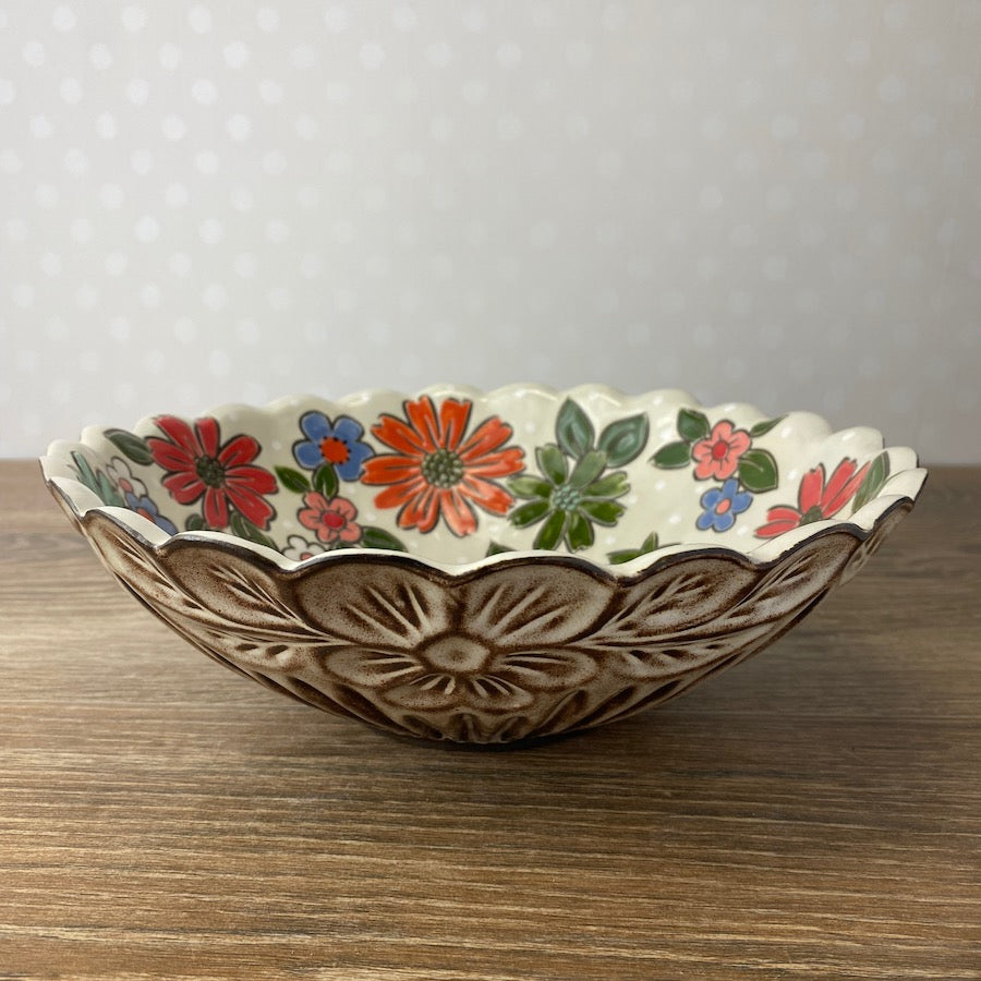 Scalloped Bowl with Vintage Floral