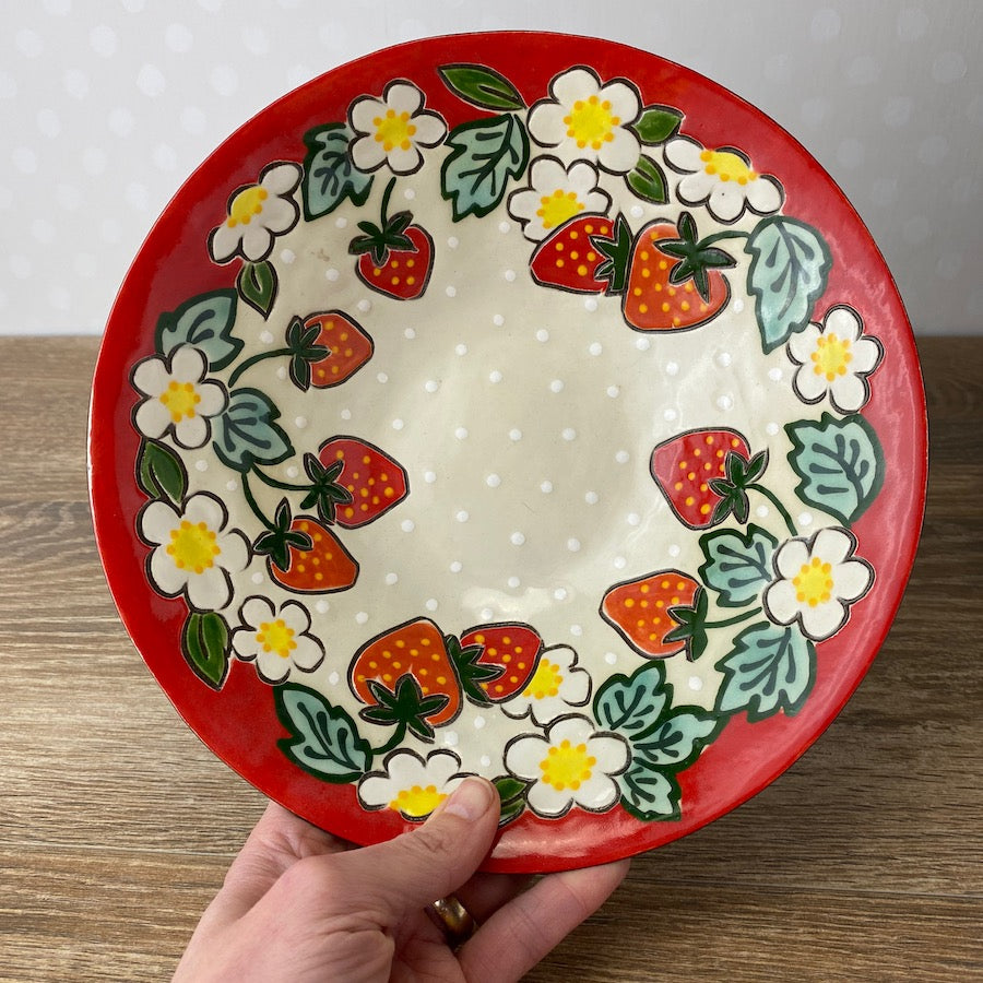Red Bowl with Strawberries