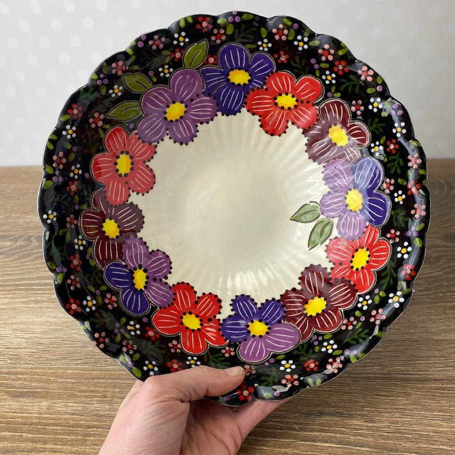Vintage Floral Ceramic Bowl