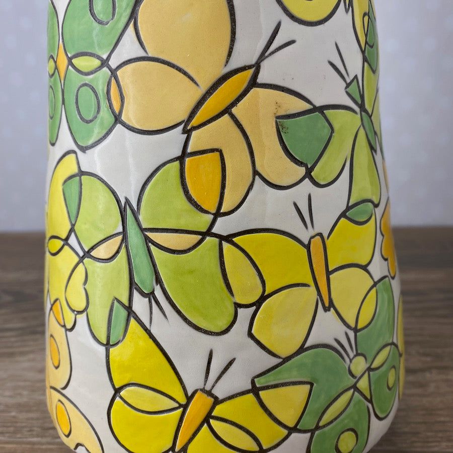 Tall Flower Vase wth Butterflies