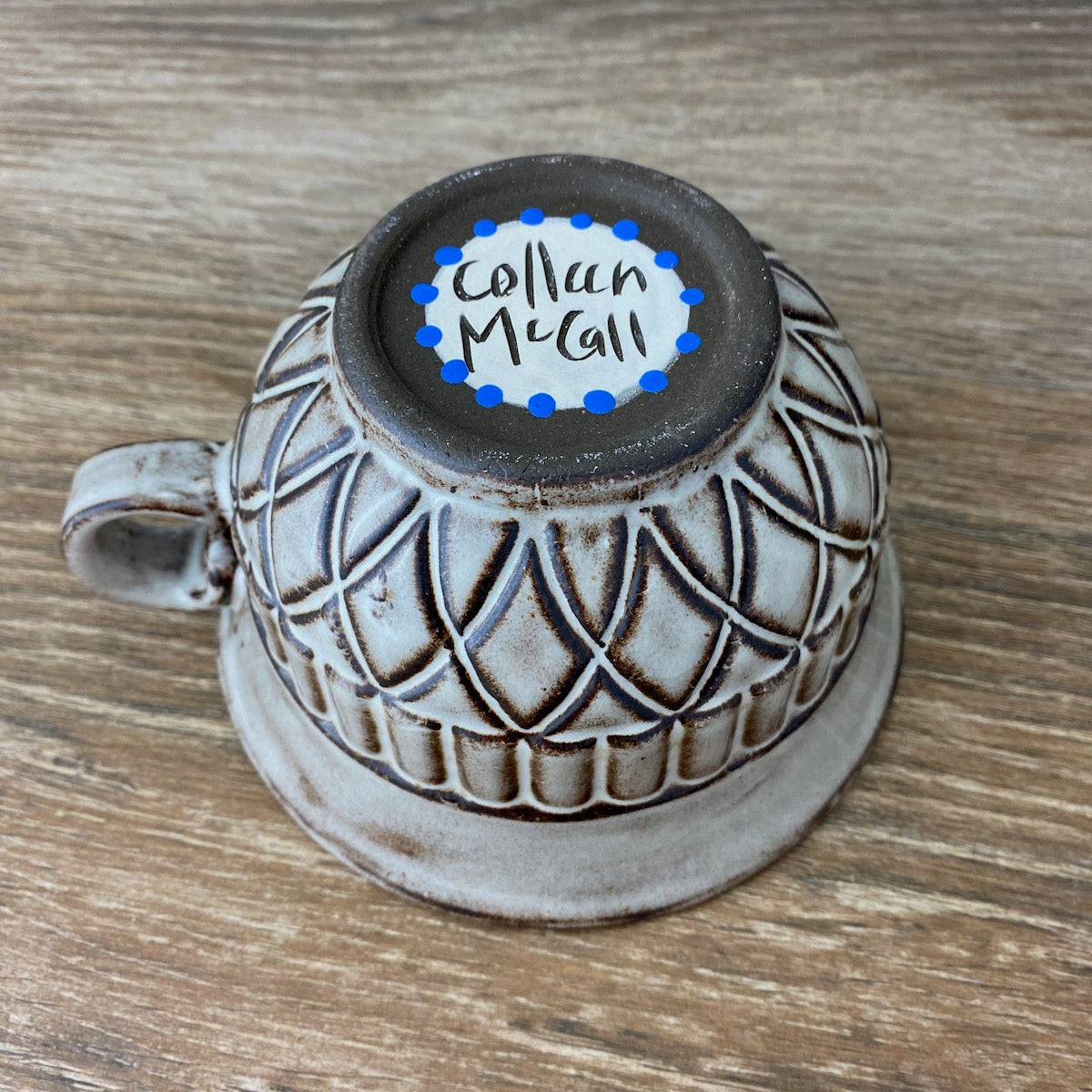 Pottery Soup Mug with Butterfly