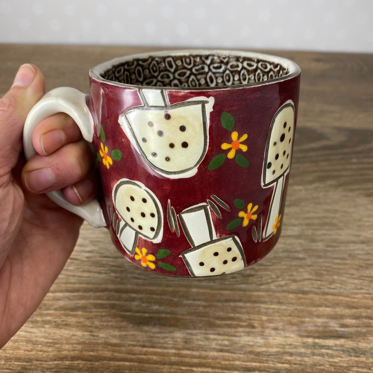 Folksy Mushroom Mug