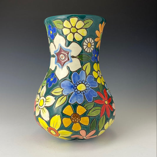 Multi-floral Curvy Vase