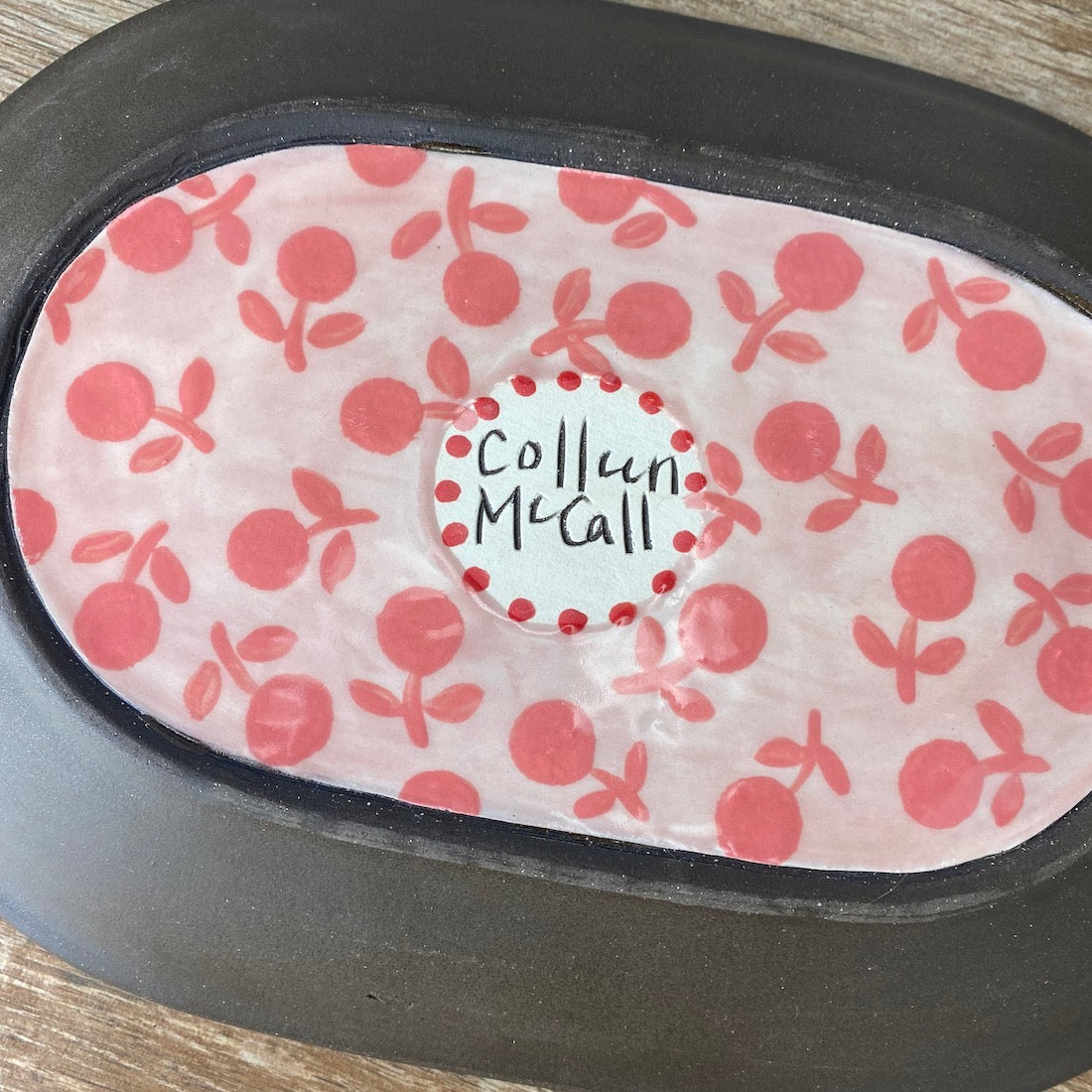 Pink Ribbon Hand Painted Small Platter | Plate