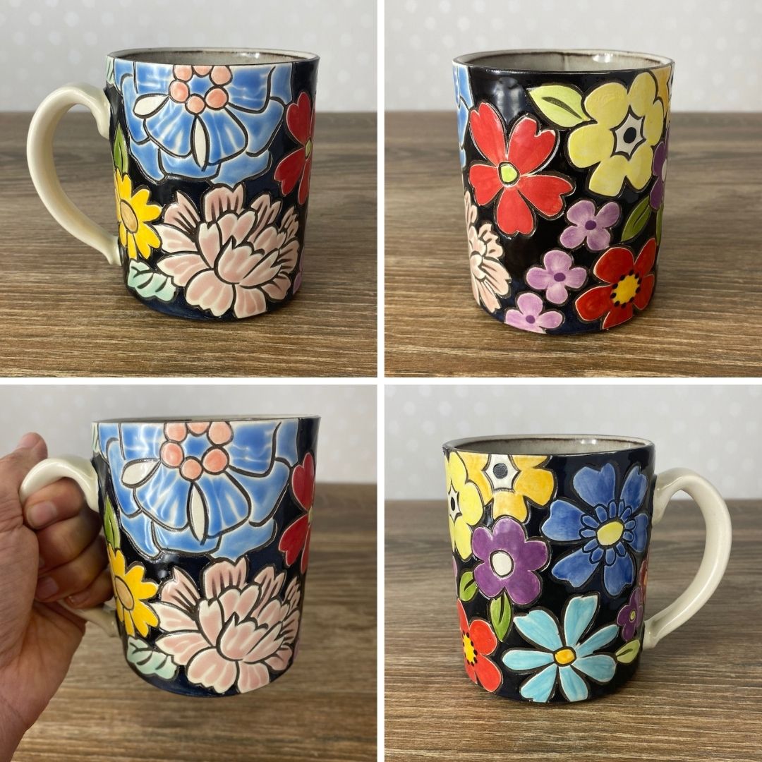 Handpainted Stoneware Mug | Multi-floral