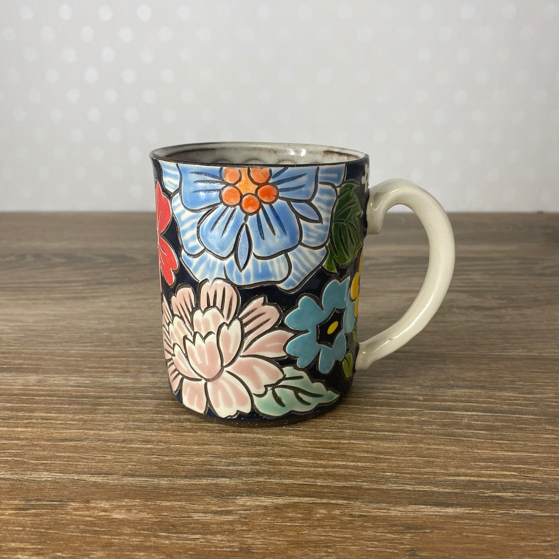 Handpainted Stoneware Mug | Multi-floral