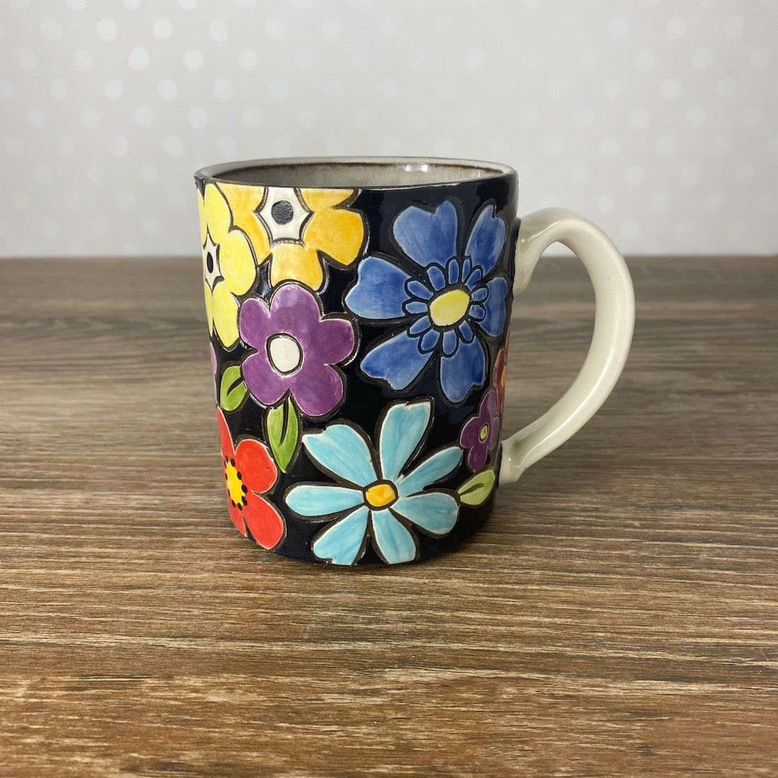 Handpainted Stoneware Mug | Multi-floral