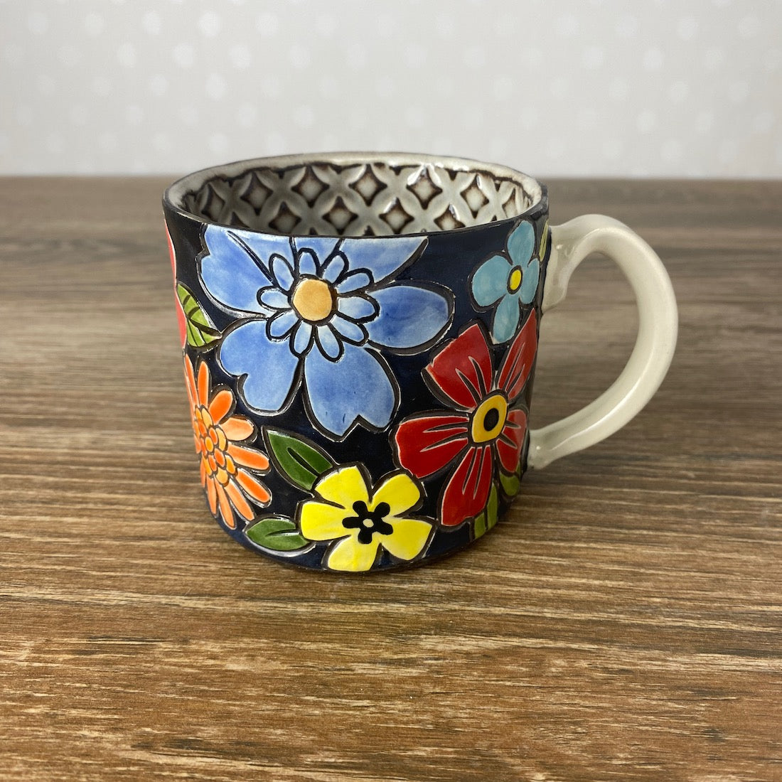 Handpainted Stoneware Mug | Multi-floral