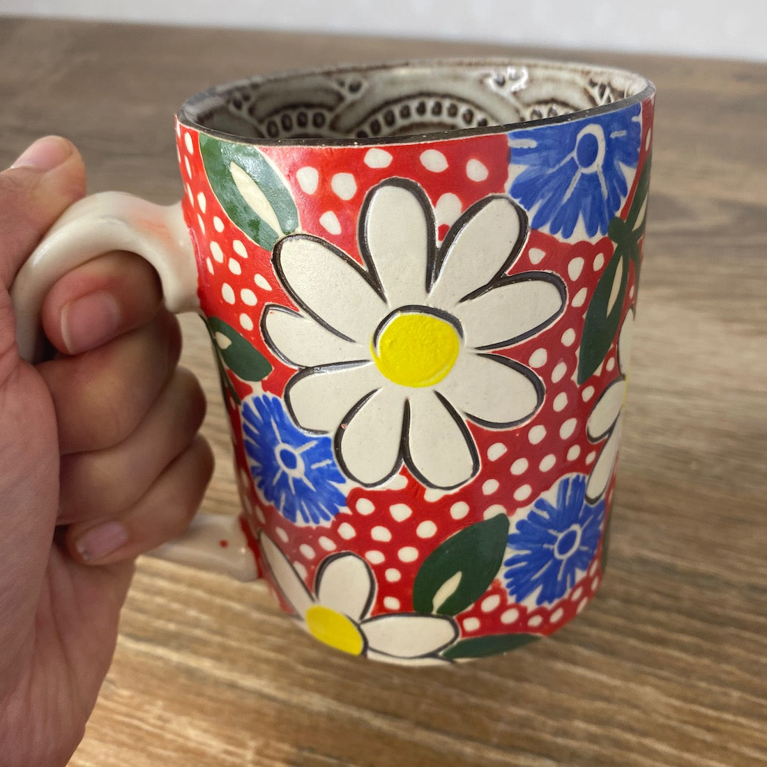 Handpainted Stoneware Mug | Daisy Dot