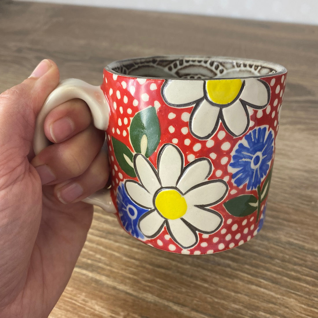 Handpainted Stoneware Mug | Daisy Dot