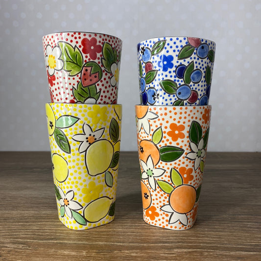 Handpainted Pottery Pints | Set of Four