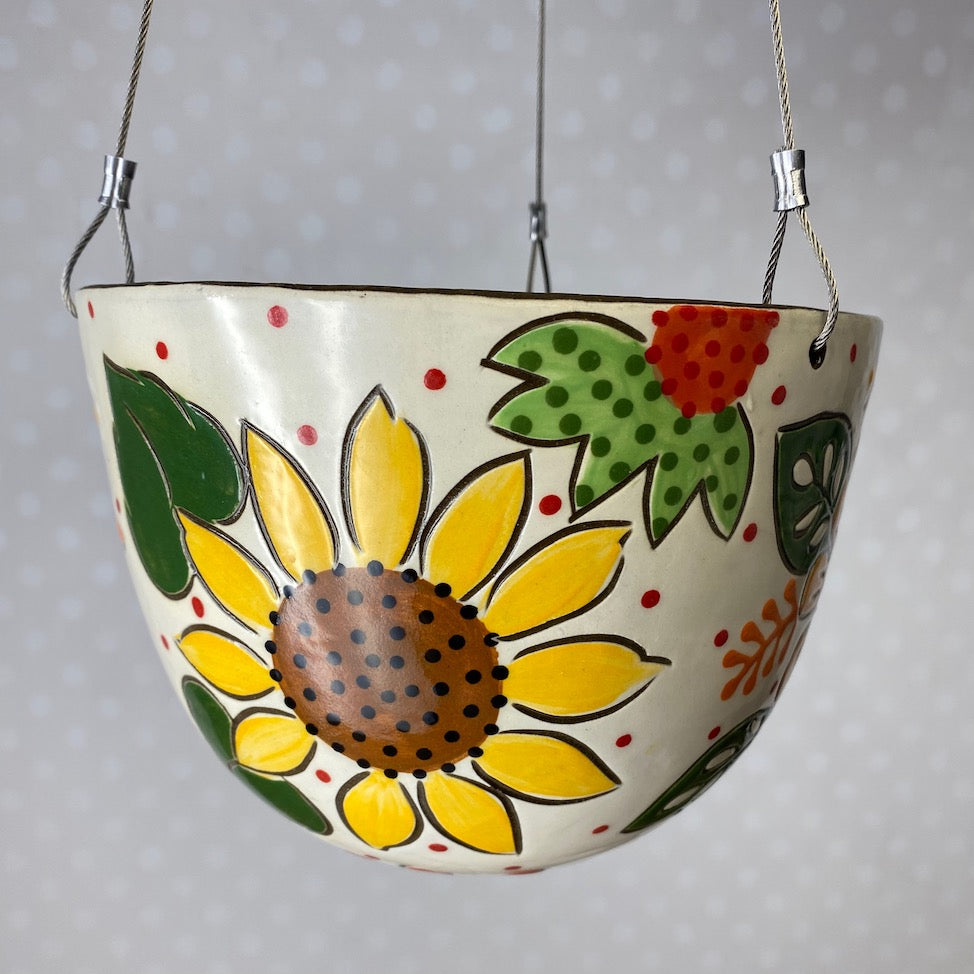 Large Stoneware Hanging Planter | 7 inch | Assorted