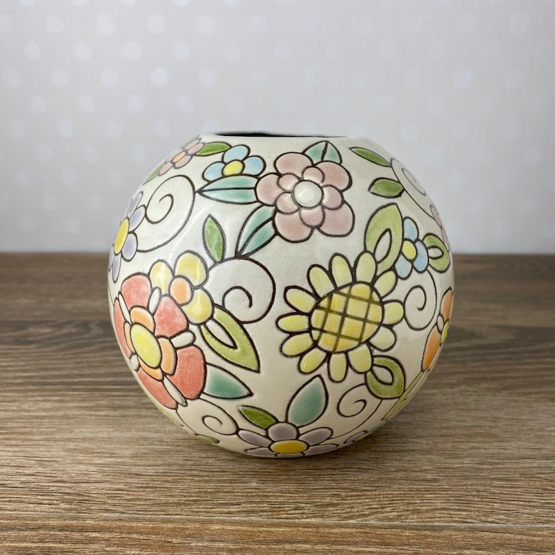 Spring Floral Globe Vase