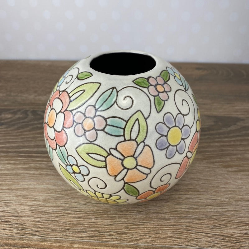 Spring Floral Globe Vase