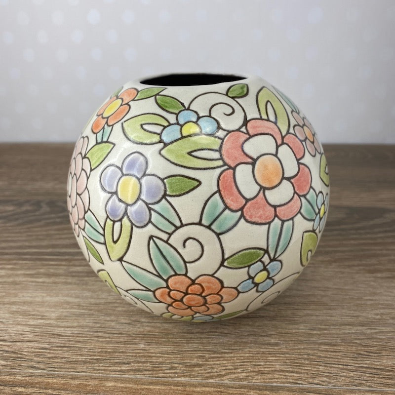 Spring Floral Globe Vase