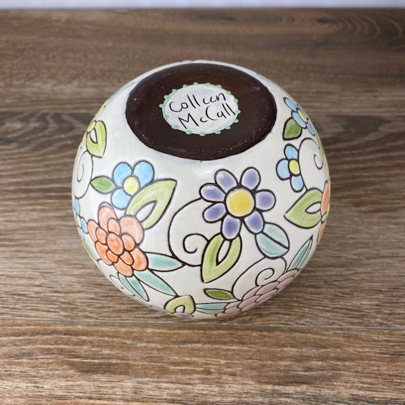 Spring Floral Globe Vase