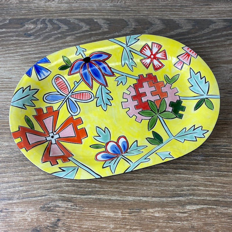 Small Vintage Print Platter or Plate