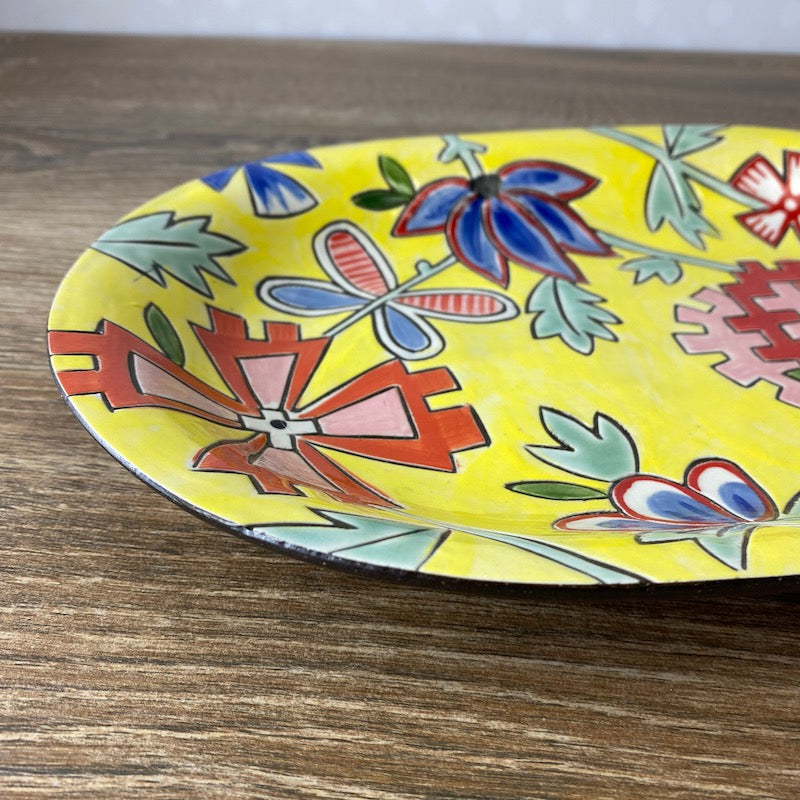 Small Vintage Print Platter or Plate