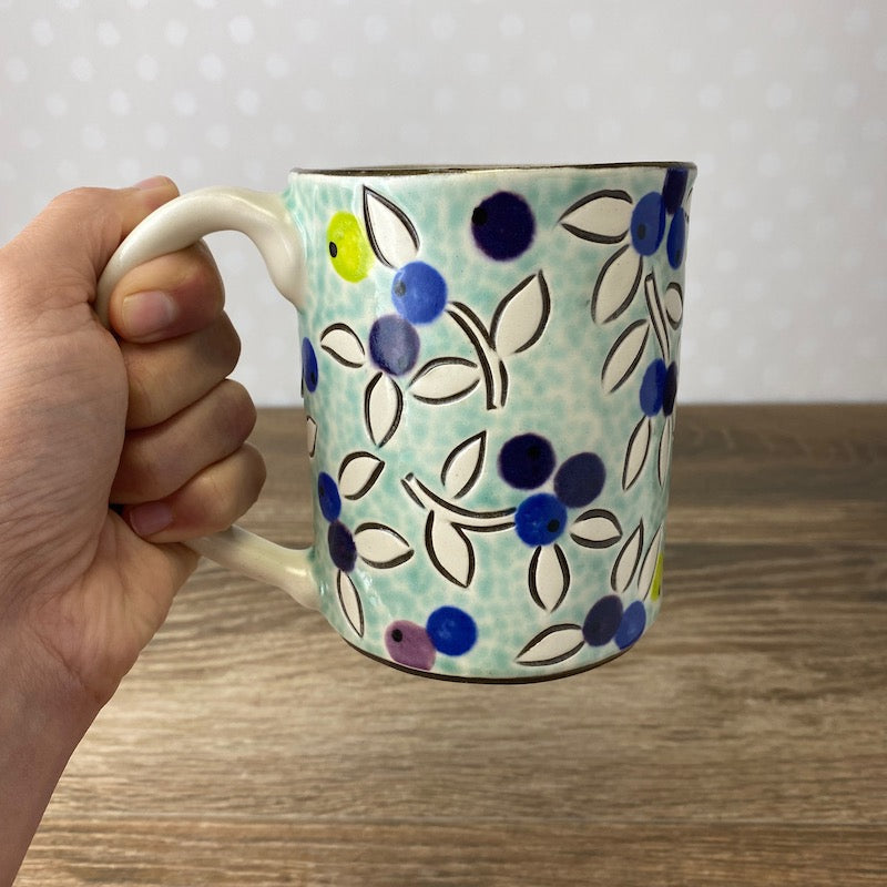 Handpainted Blueberry Mug