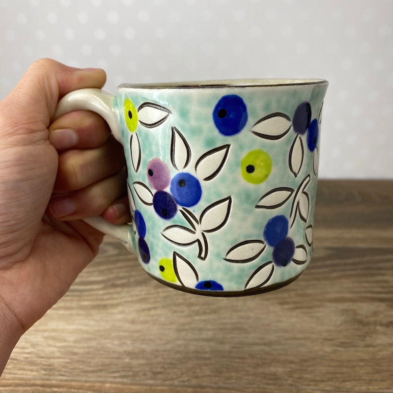 Handpainted Blueberry Mug