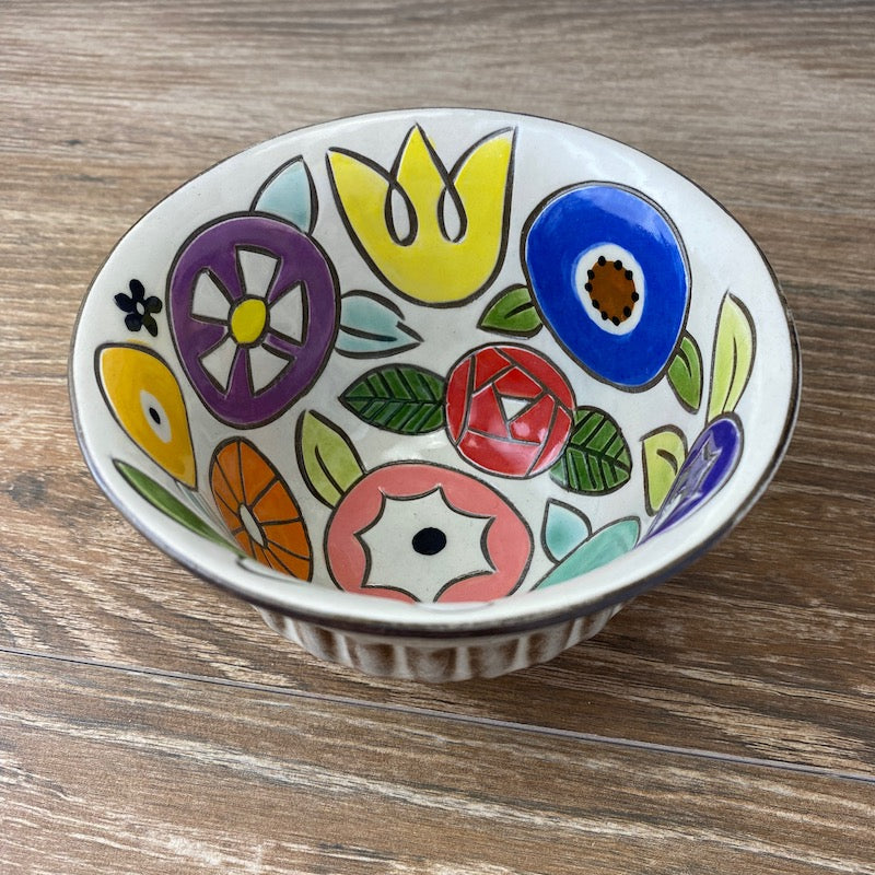 Mulit-Floral Ceramic Soup Bowl