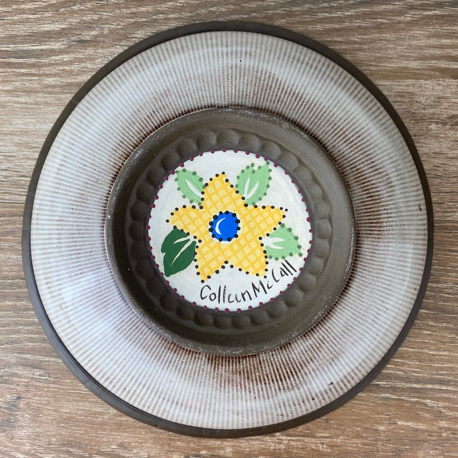 Vintage Floral Serving Bowl with Fruit