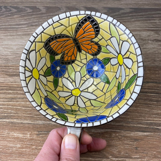 Pottery Soup Mug with Butterfly