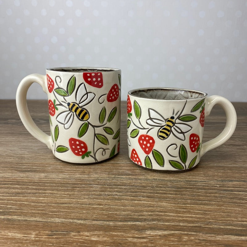 Strawberry Mug with Bees