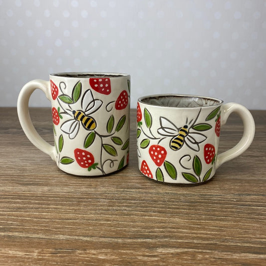 Strawberry Mug with Bees