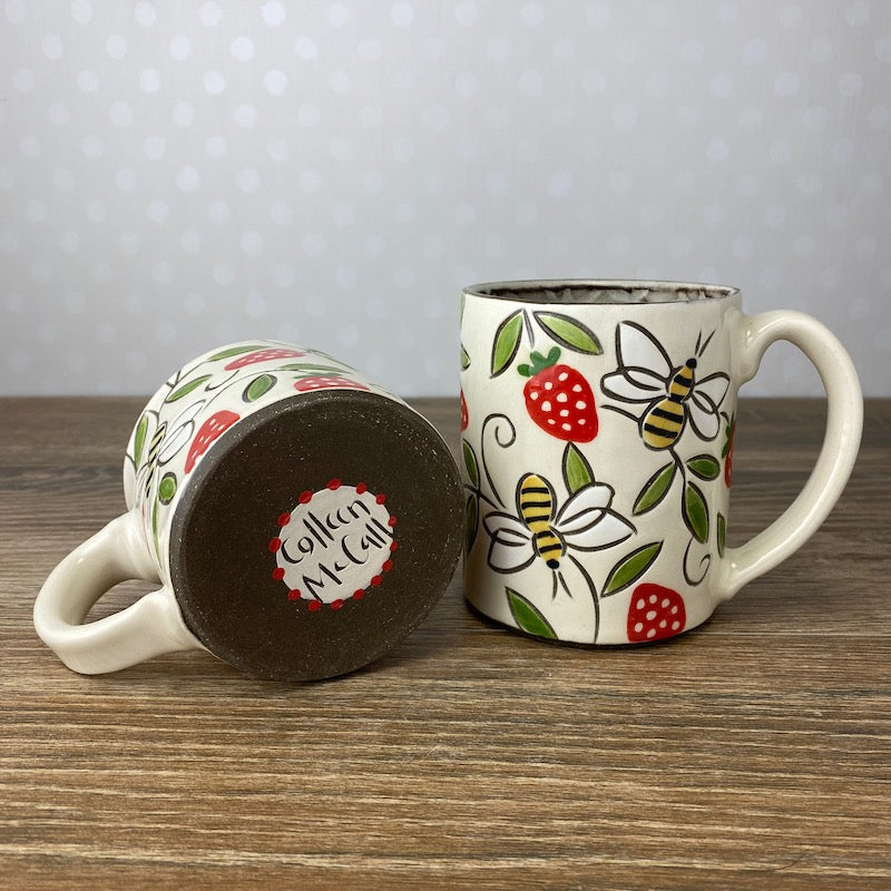 Strawberry Mug with Bees