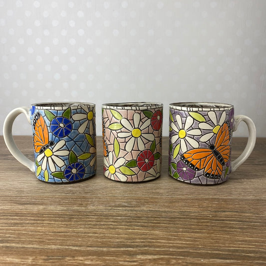 Butterfly and Flower Coffee Mugs