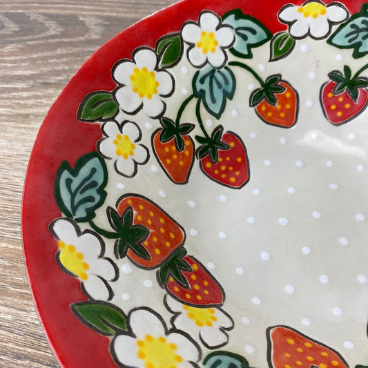 Red Bowl with Strawberries