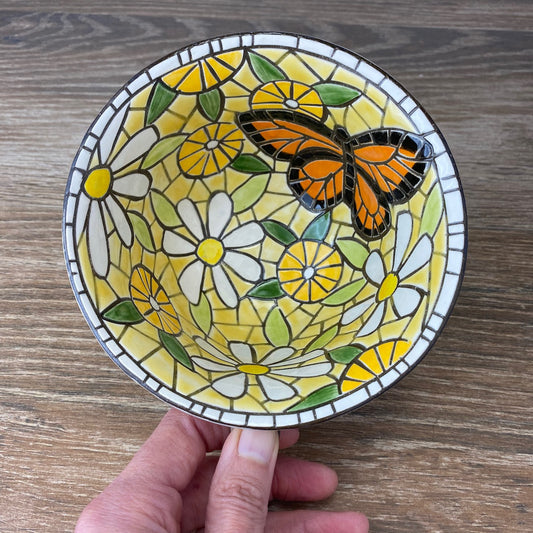 Pottery Soup Mug with Butterfly