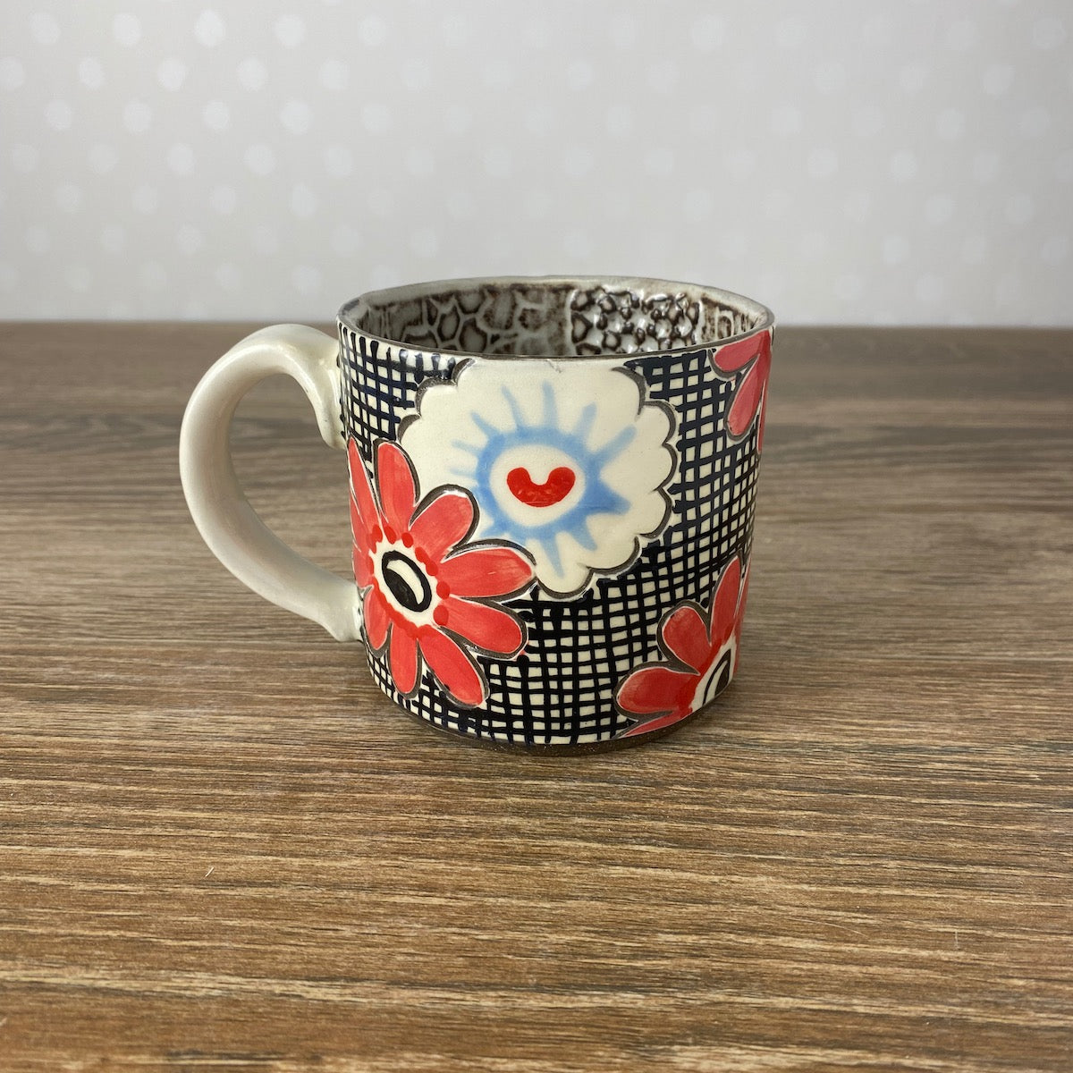 Handpainted Stoneware Mug | 1940's Floral