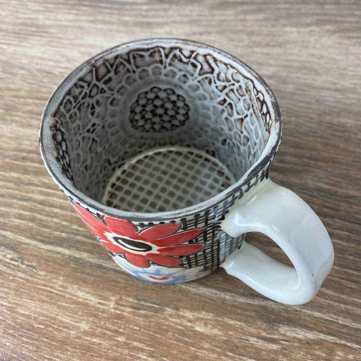 Handpainted Stoneware Mug | 1940's Floral