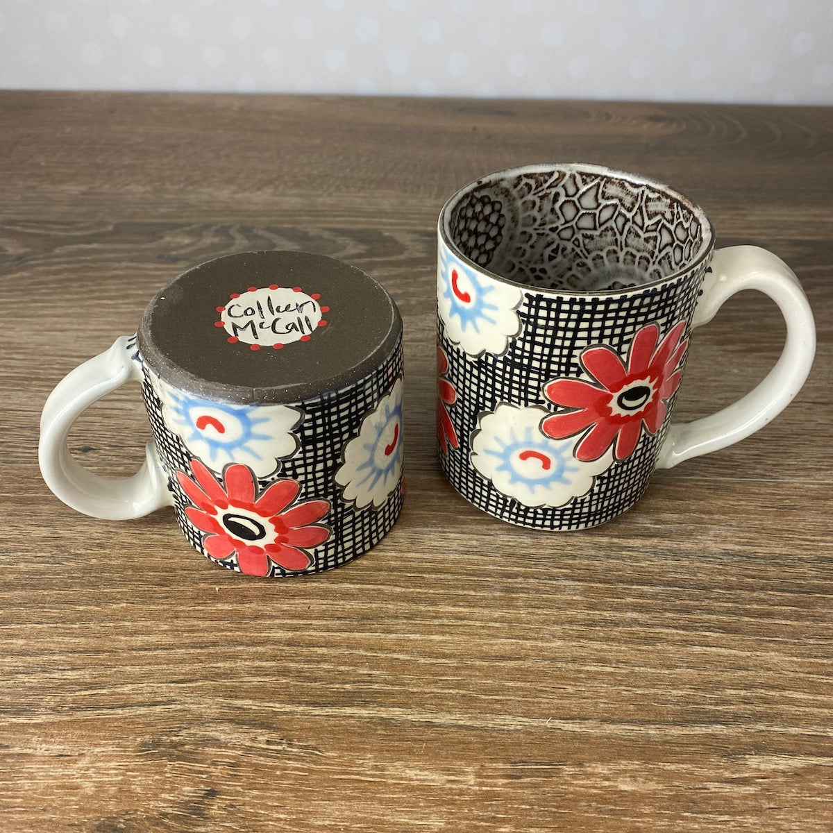 Handpainted Stoneware Mug | 1940's Floral