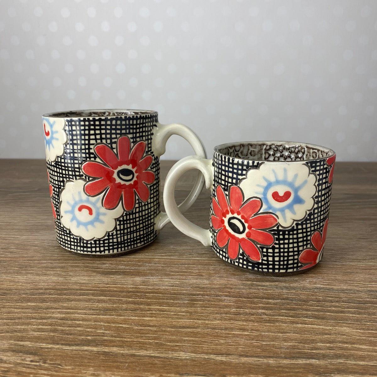 Handpainted Stoneware Mug | 1940's Floral