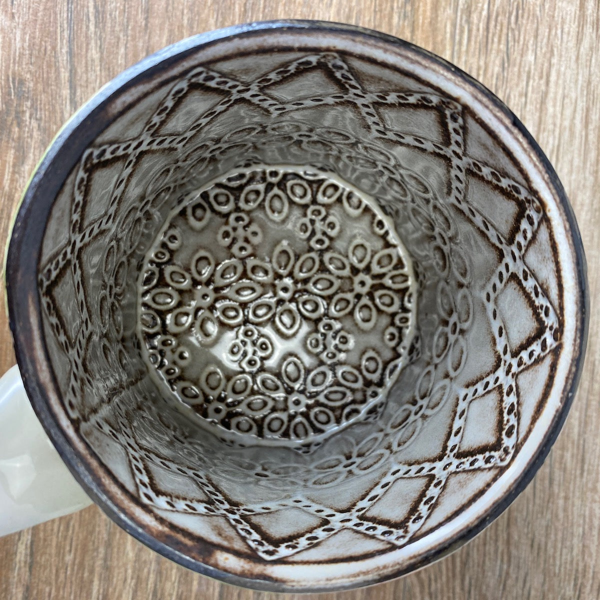 Stoneware Coffee Mug with Geraniums