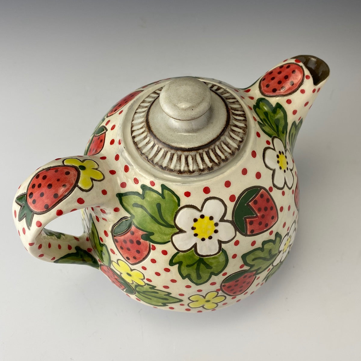 Floral Teapot with Strawberries
