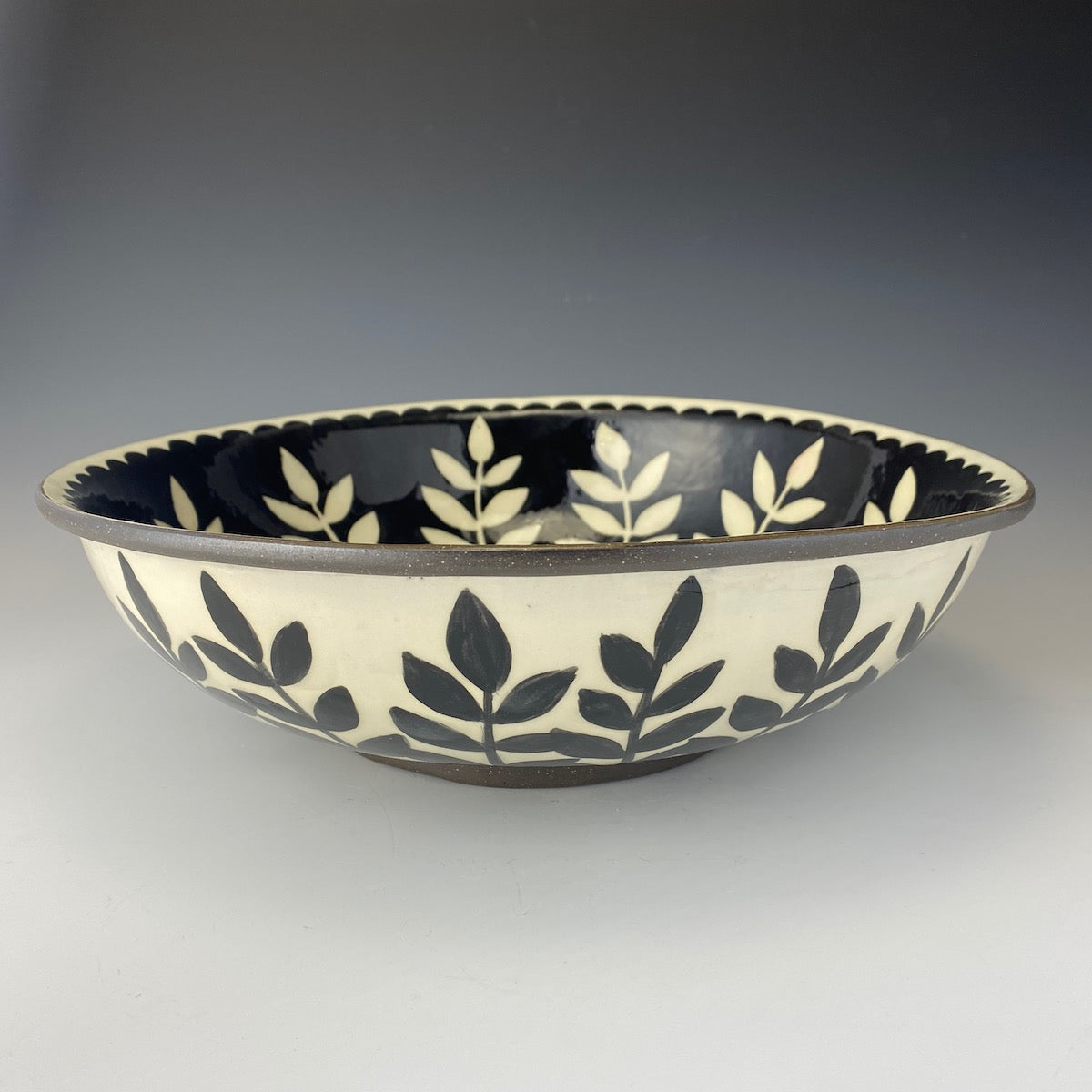 Vintage Floral Serving Bowl with Poppies