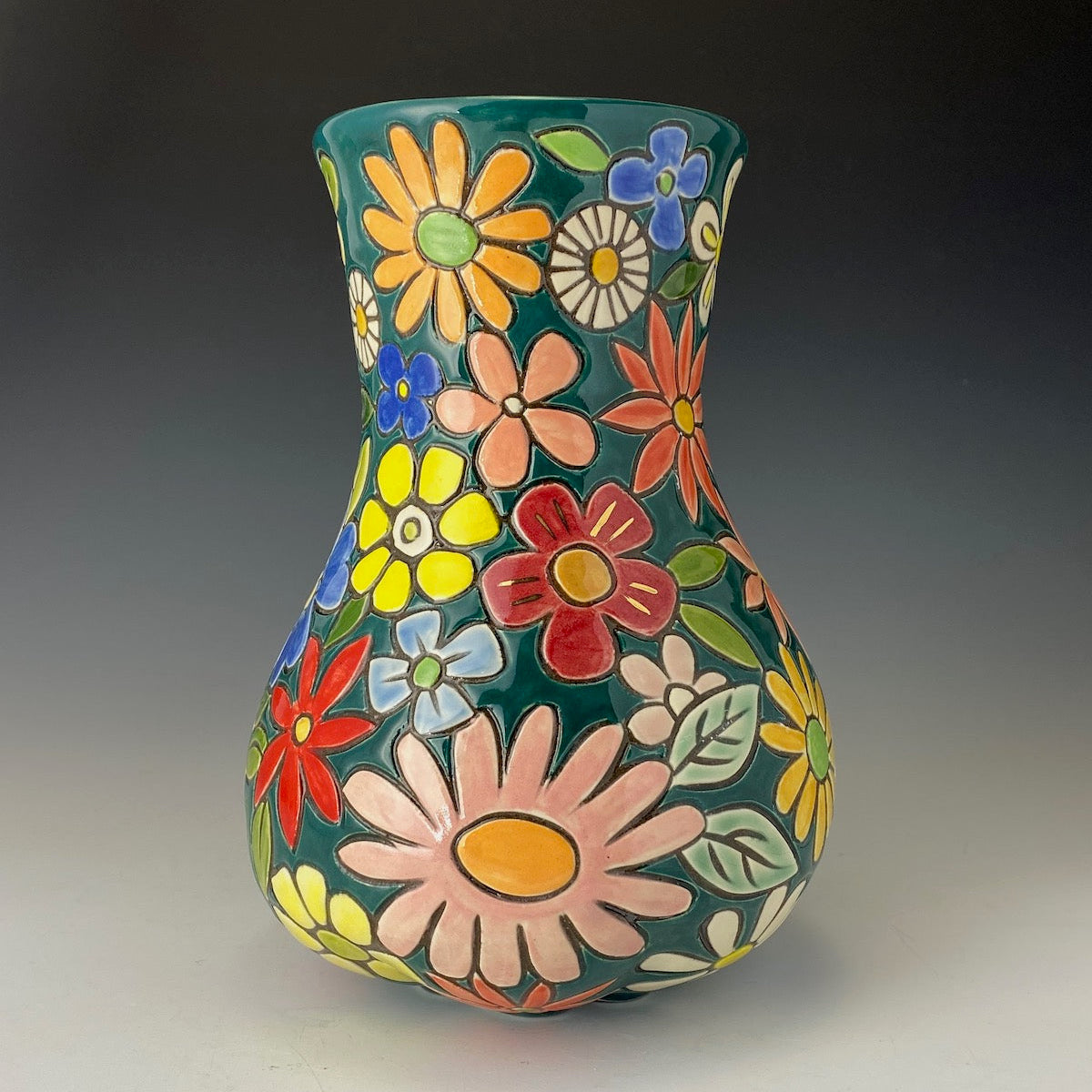 Multi-floral Curvy Vase