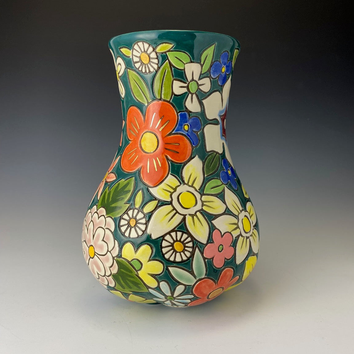 Multi-floral Curvy Vase
