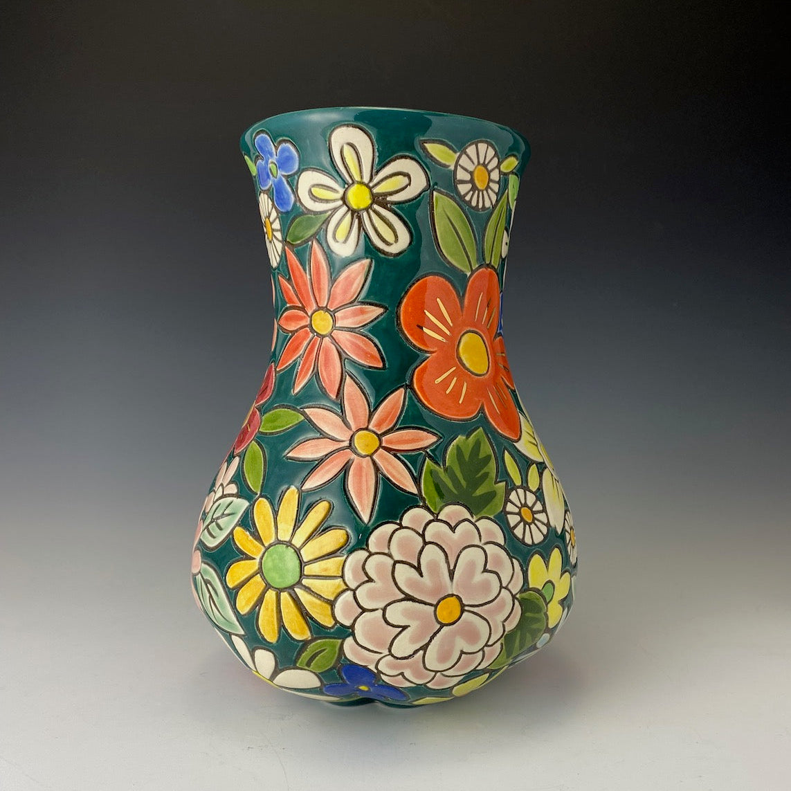 Multi-floral Curvy Vase