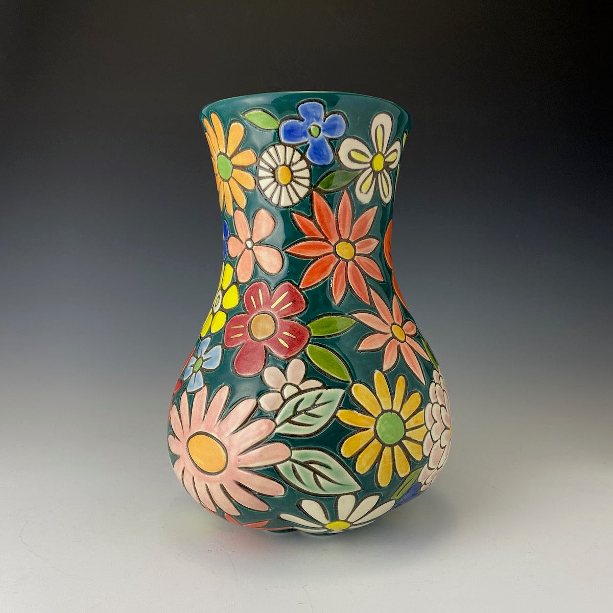 Multi-floral Curvy Vase