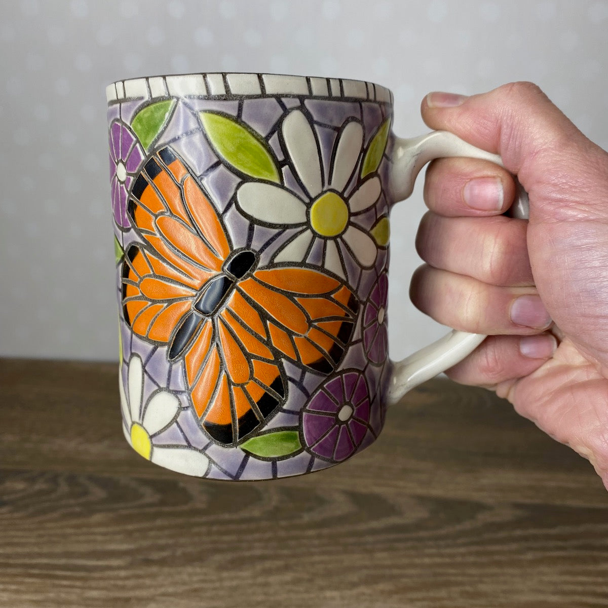 Butterfly and Flower Coffee Mug