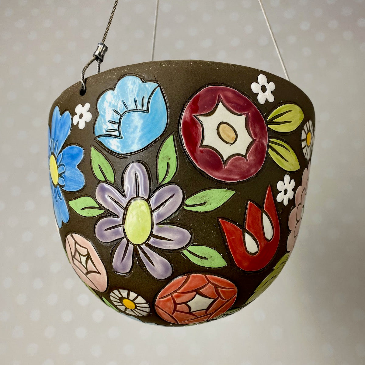 Large Stoneware Hanging Planter | 7 inch | Assorted