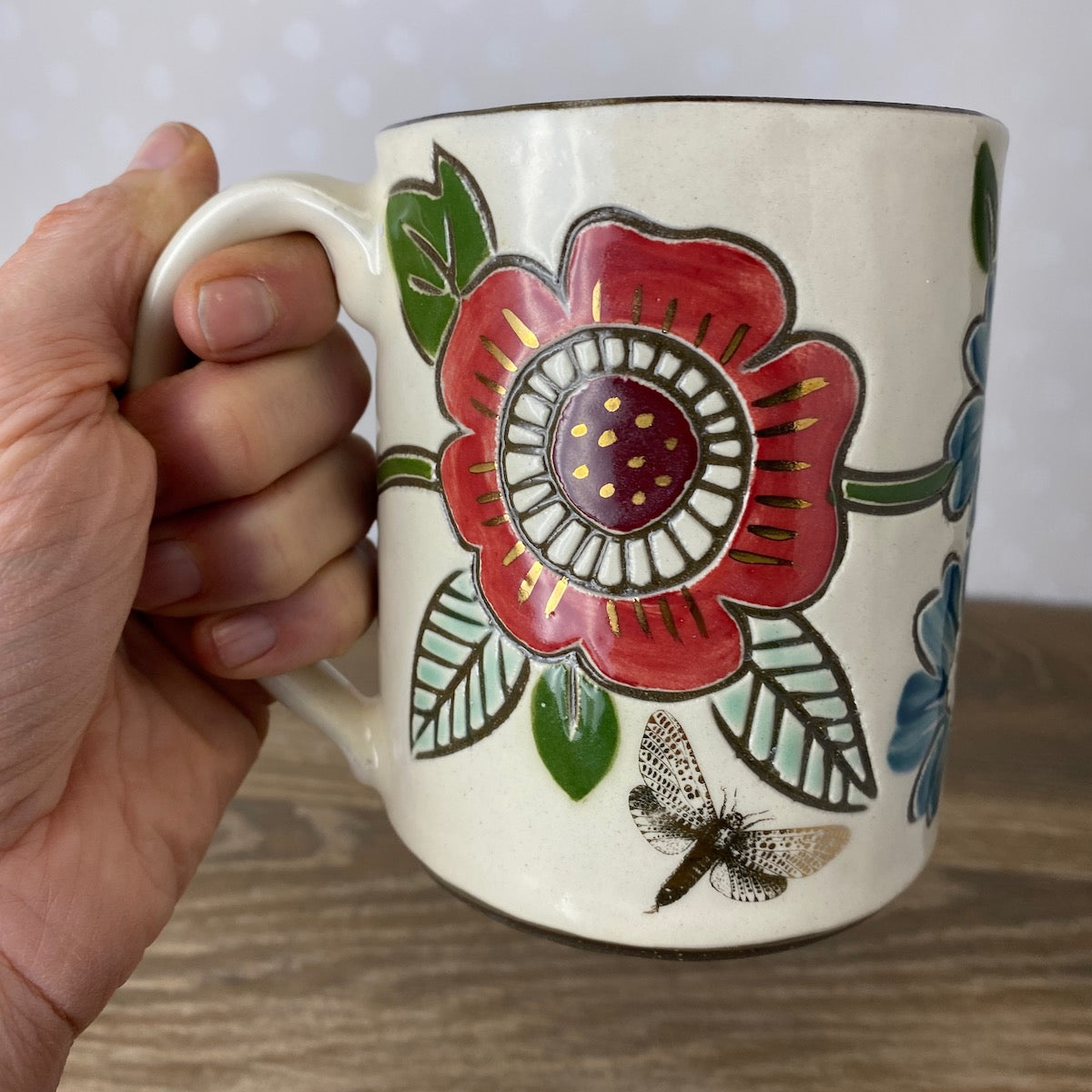 Golden Vintage Floral Mug