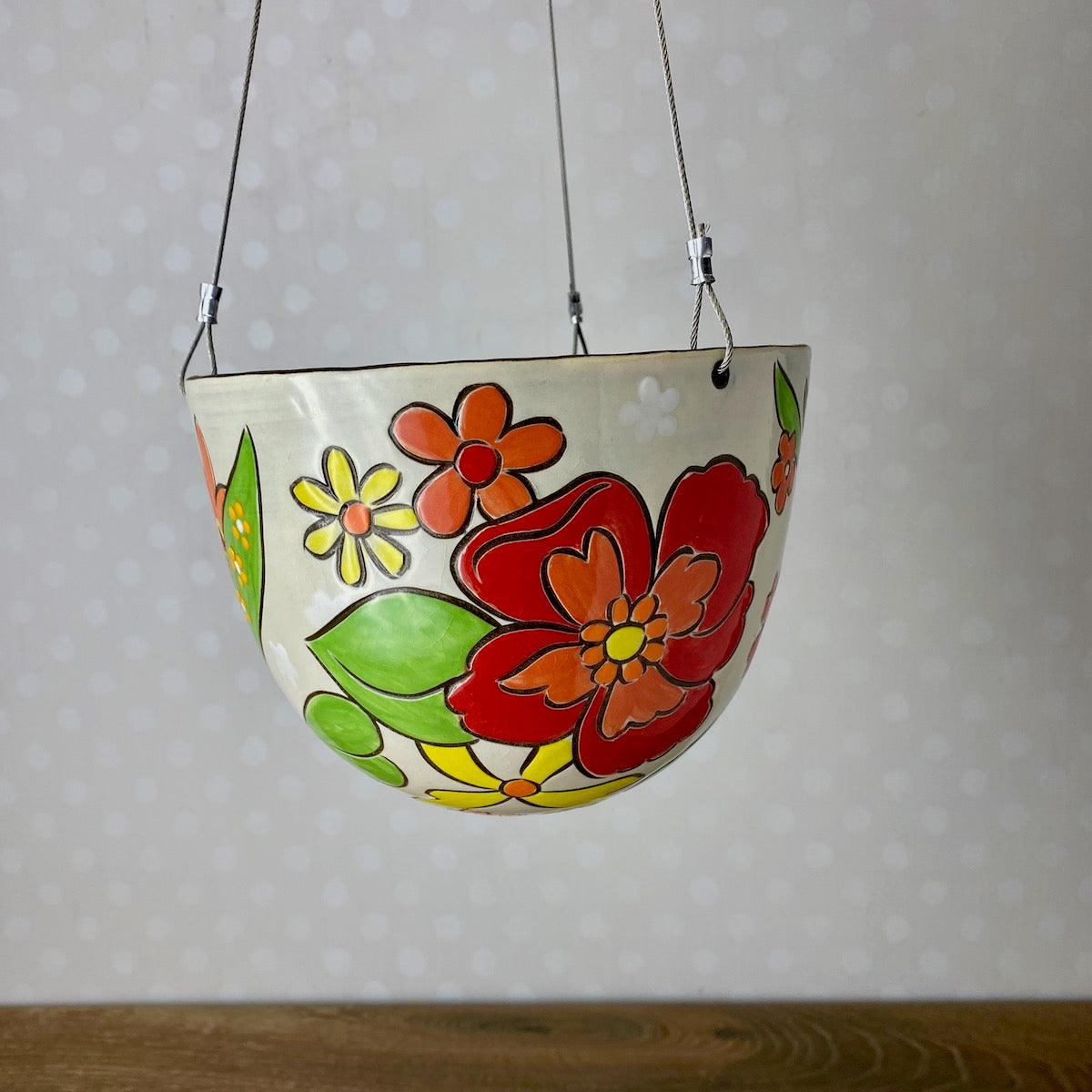 Large Stoneware Hanging Planter | 7 inch | Assorted